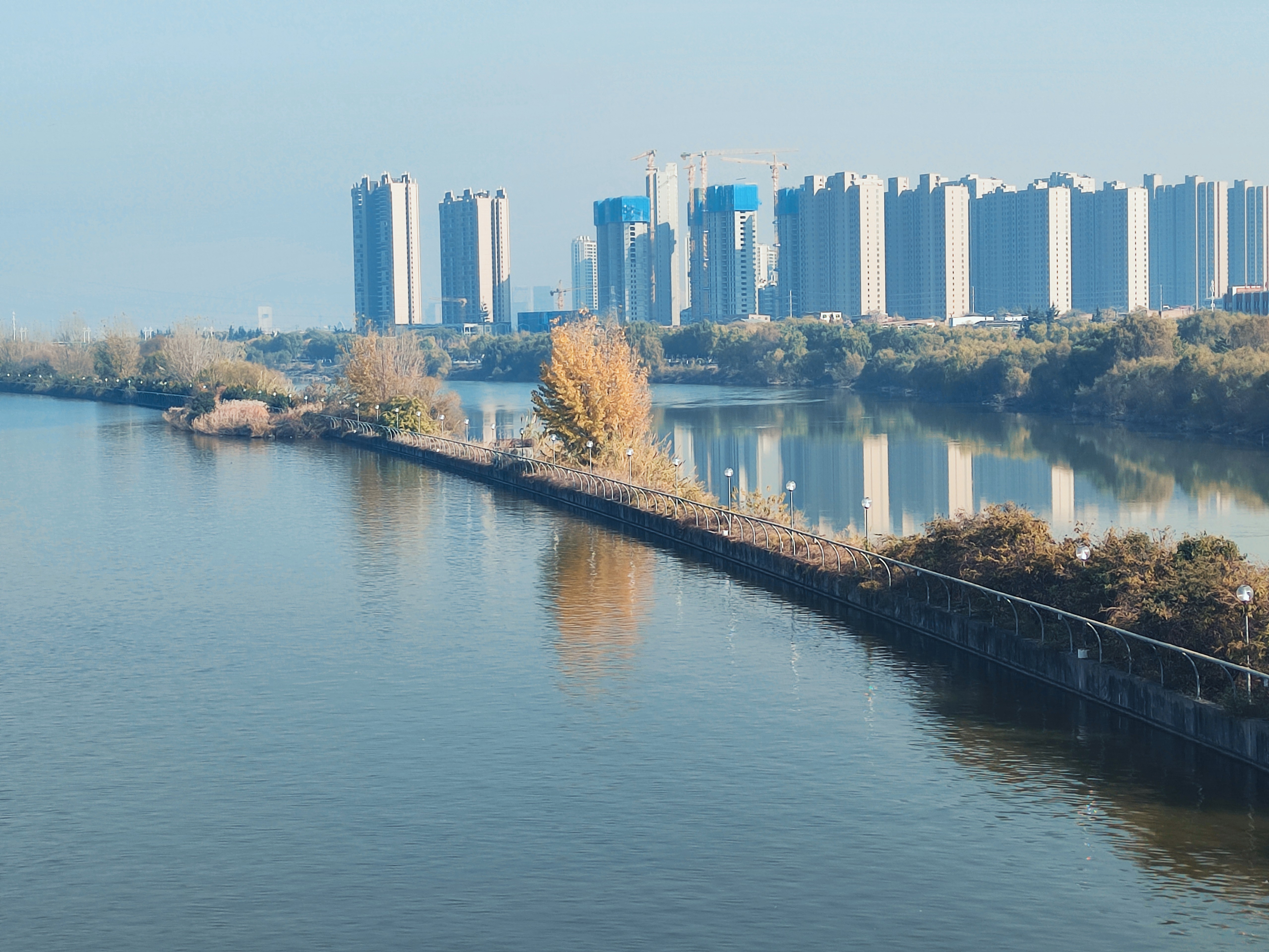 咸阳湖全景图图片