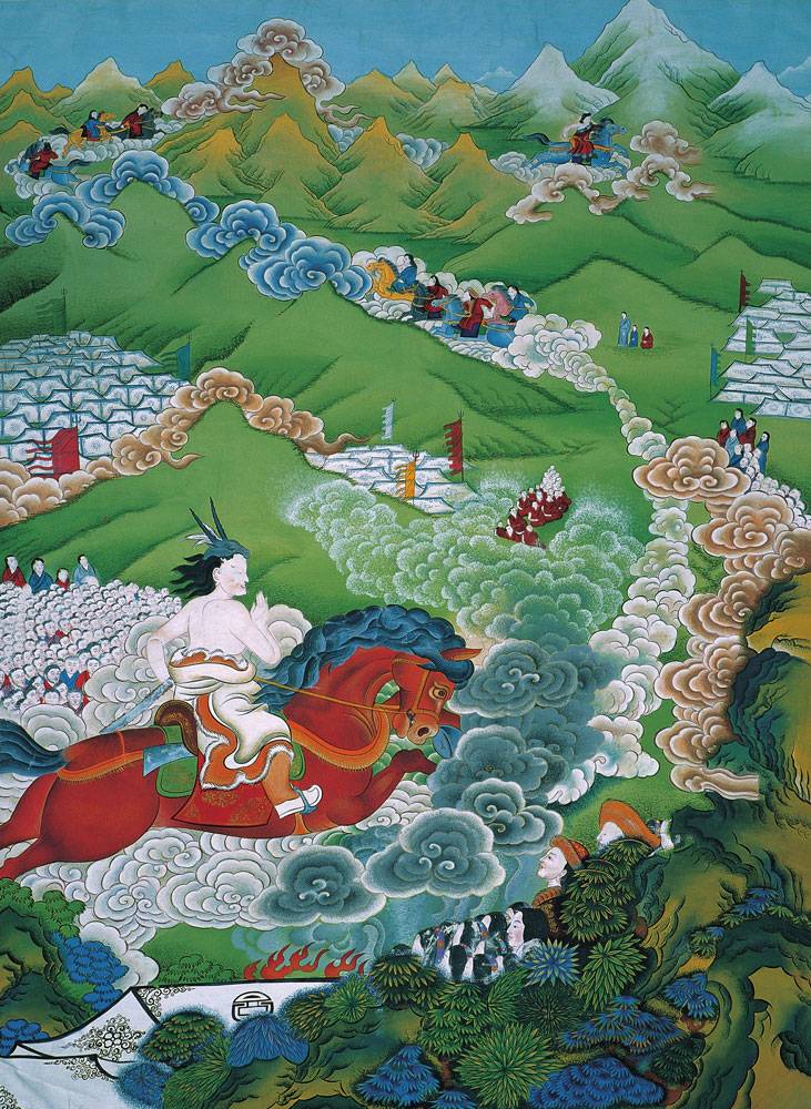 格萨尔王中的优美唐卡