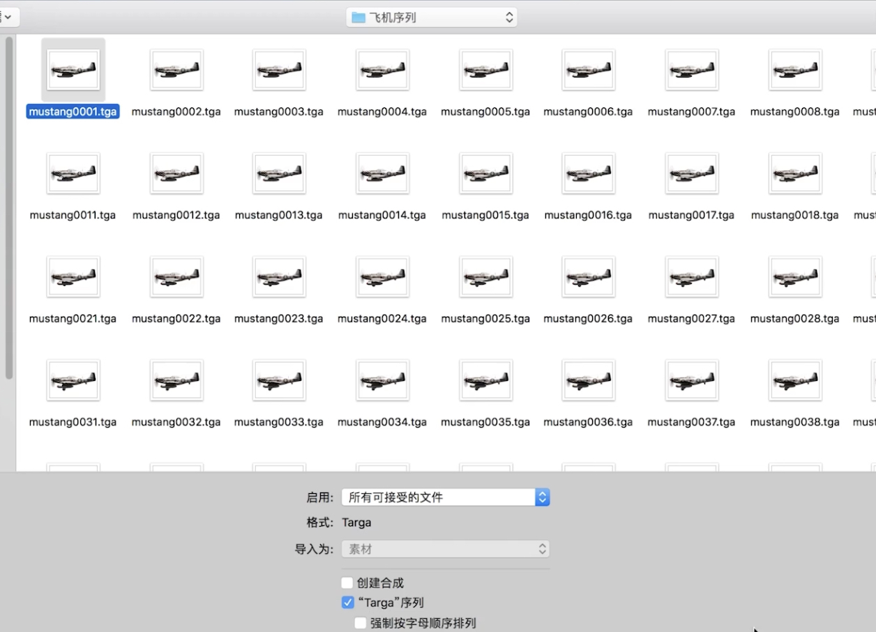 ae导入序列图注意事项