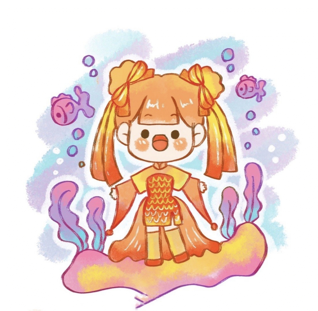 可可爱爱萌系动物拟人小女孩简笔画