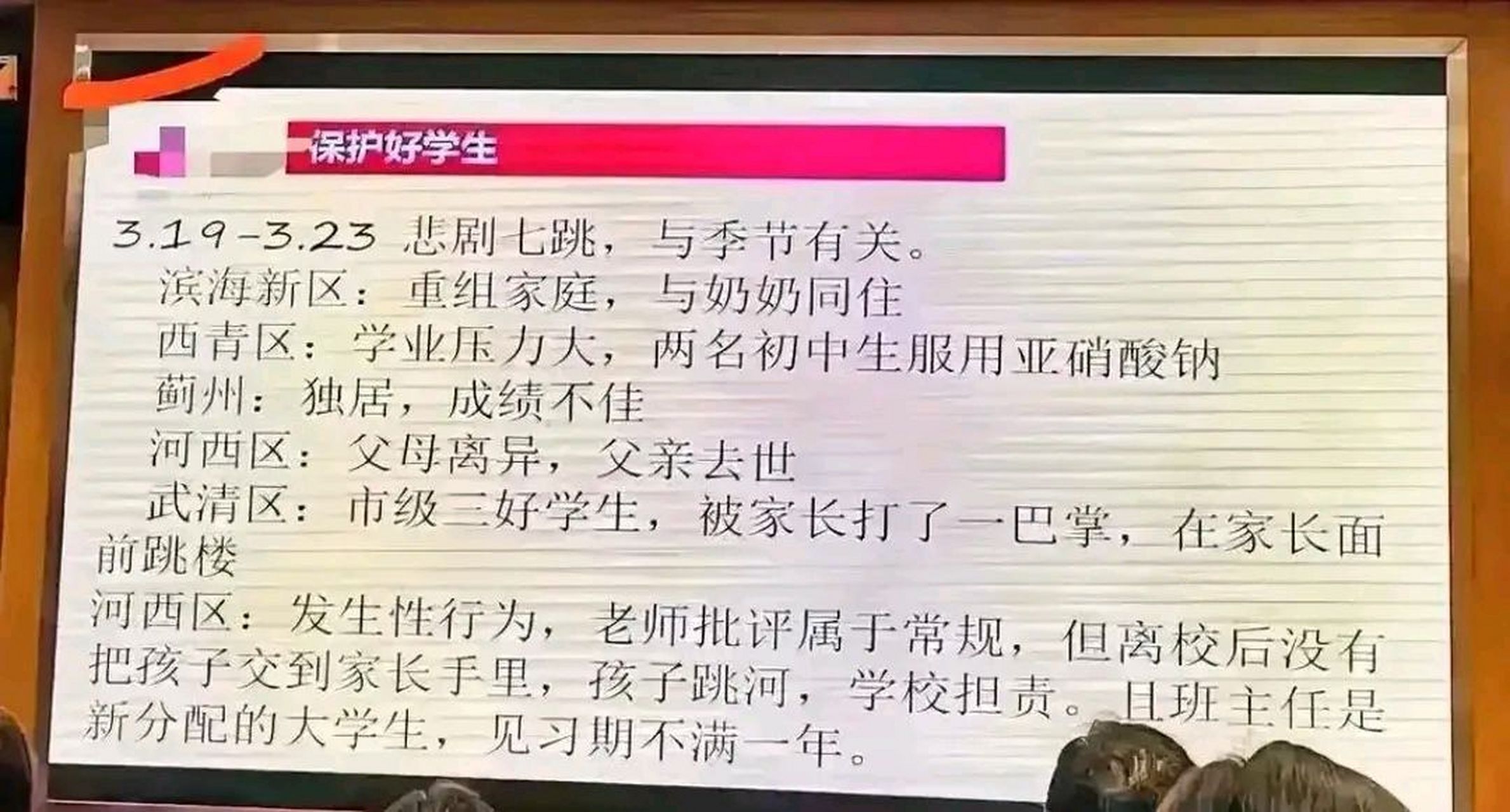 今天一打开手机,就看到了天津市学生跳楼事件,真的让人很痛心!