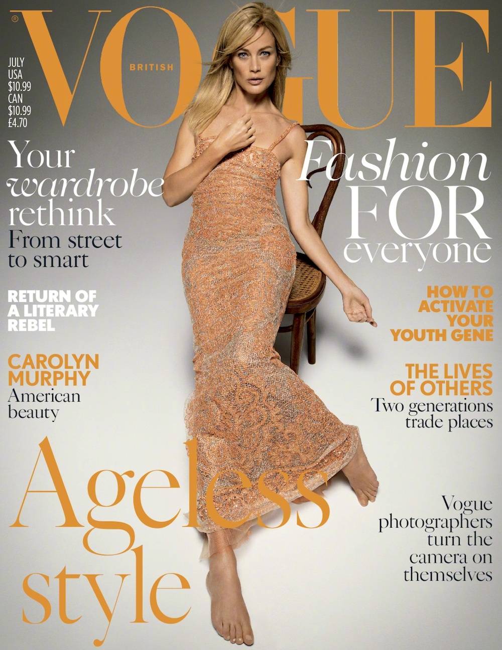 美国老牌超模carolyn murphy演绎英国版《vogue》七月刊时尚大片
