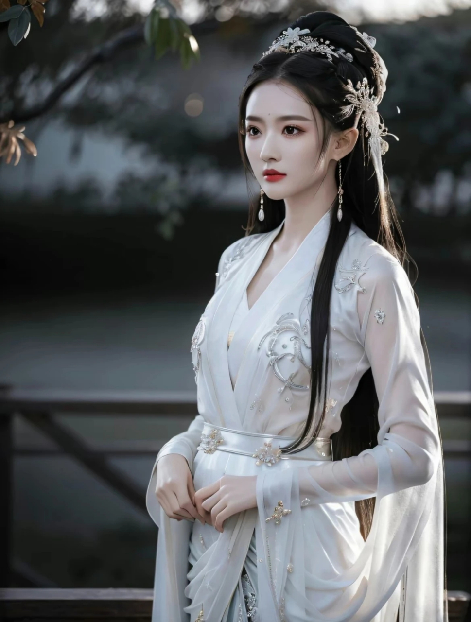 ai绘画# #美女# 古装白衣美女