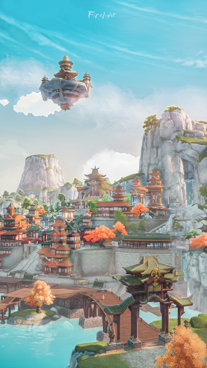 璃月,真漂亮啊,说是派蒙相机直接摄的,这应该是做