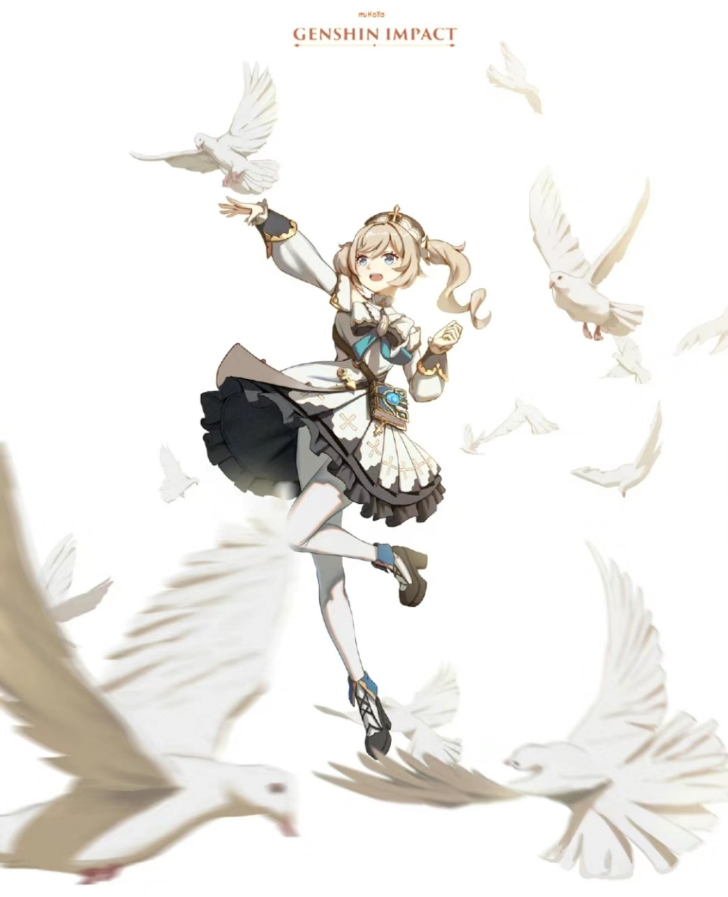 绝美画面:修女与白鸽#原神# #二次元