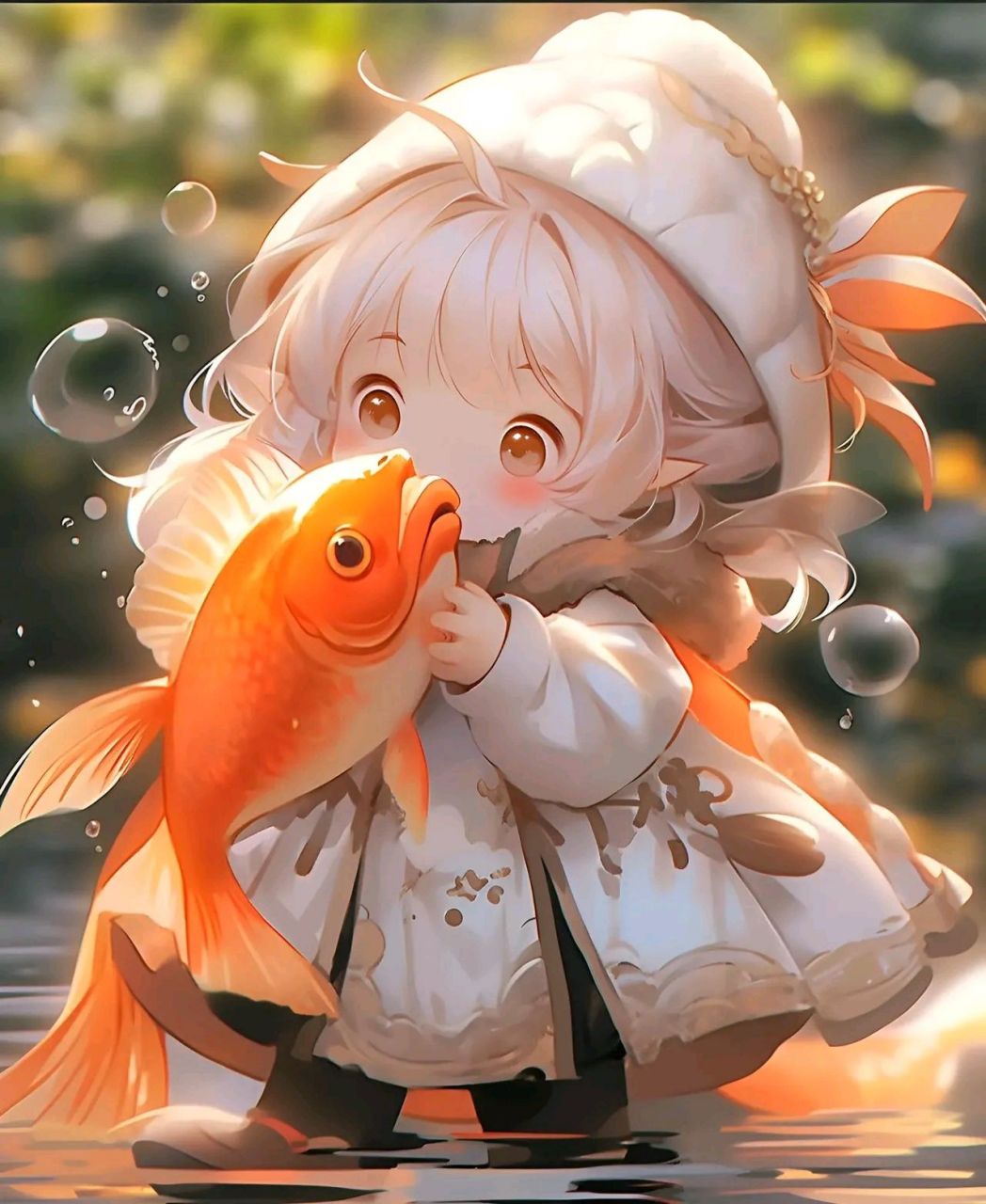 锦鲤女孩头像,锦鲤翻身,愿你一生好运!#头像# #微信头像