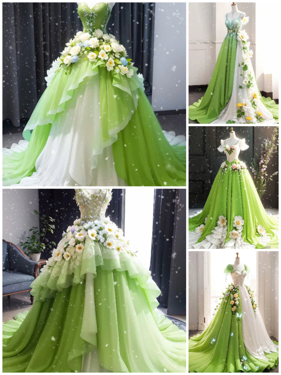 漂亮的绿色婚纱裙#周杰伦演唱会