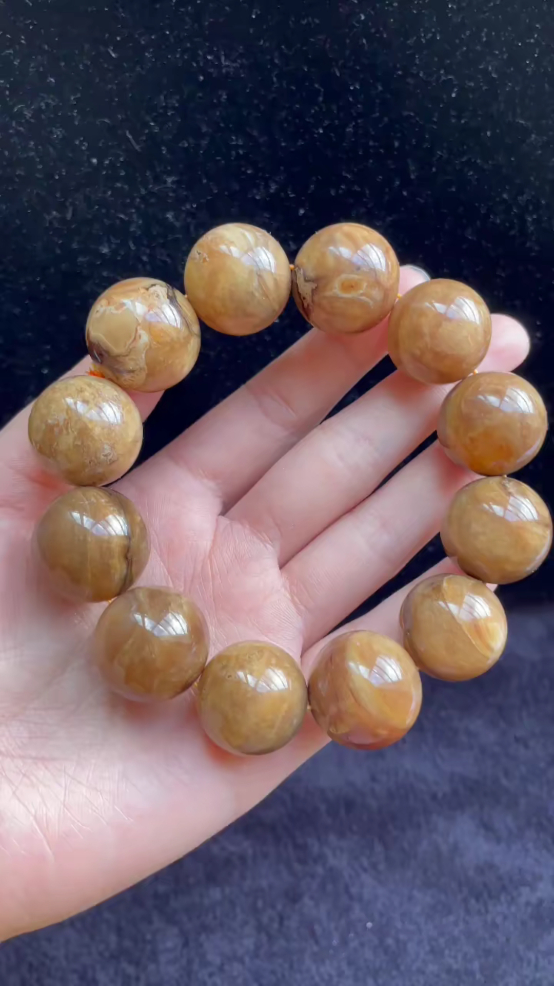 精品缅甸琥珀根蜜男款大手串