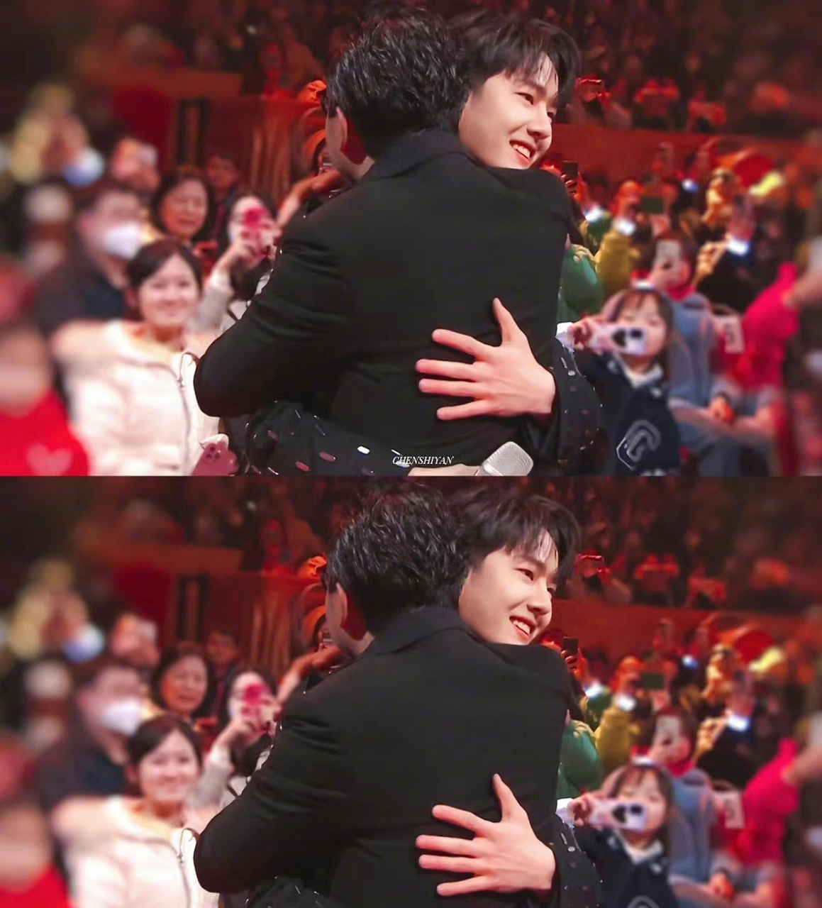 汪涵王一博湖南春晚拥抱# #王一博说站在汪涵身边很开心很幸福