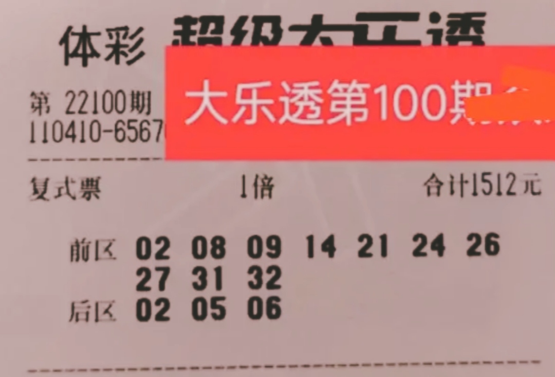 大乐透第100期晒票:人生要坦然去面对