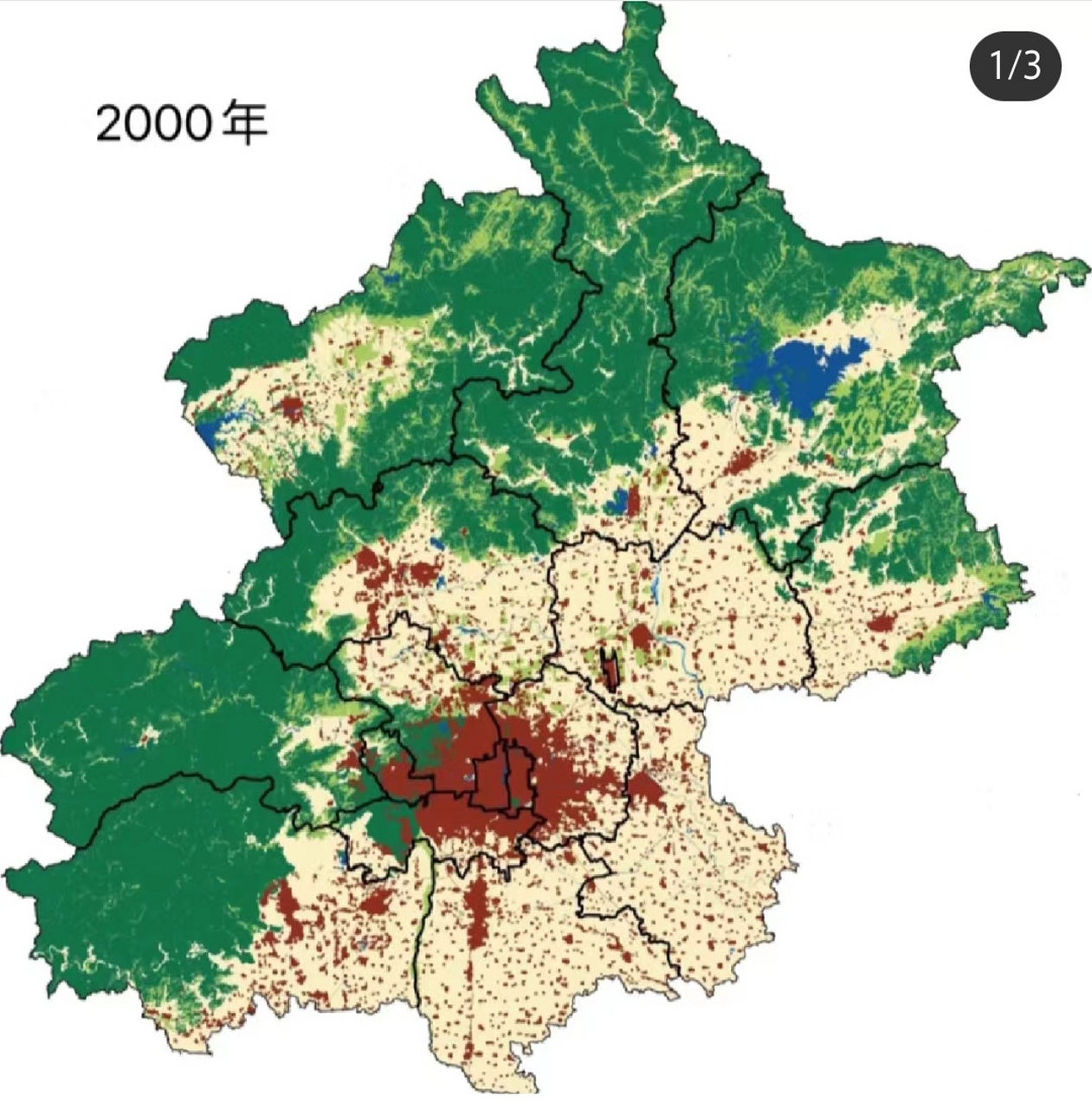 2000～2020年北京,上海城市擴張變化直觀圖 #北京# #上海# #城市