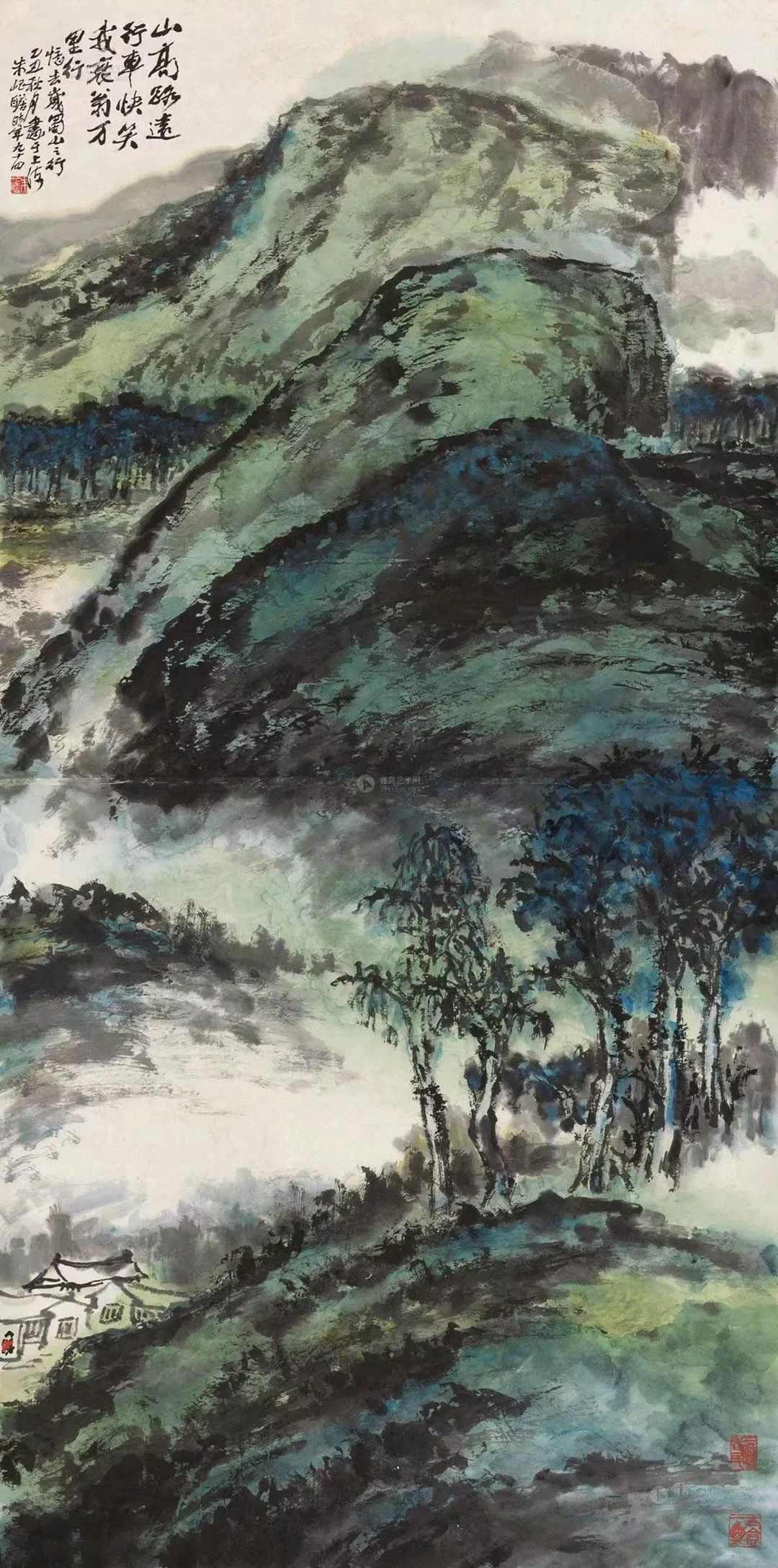 画坛宗师朱屺瞻山水画作品艺术欣赏