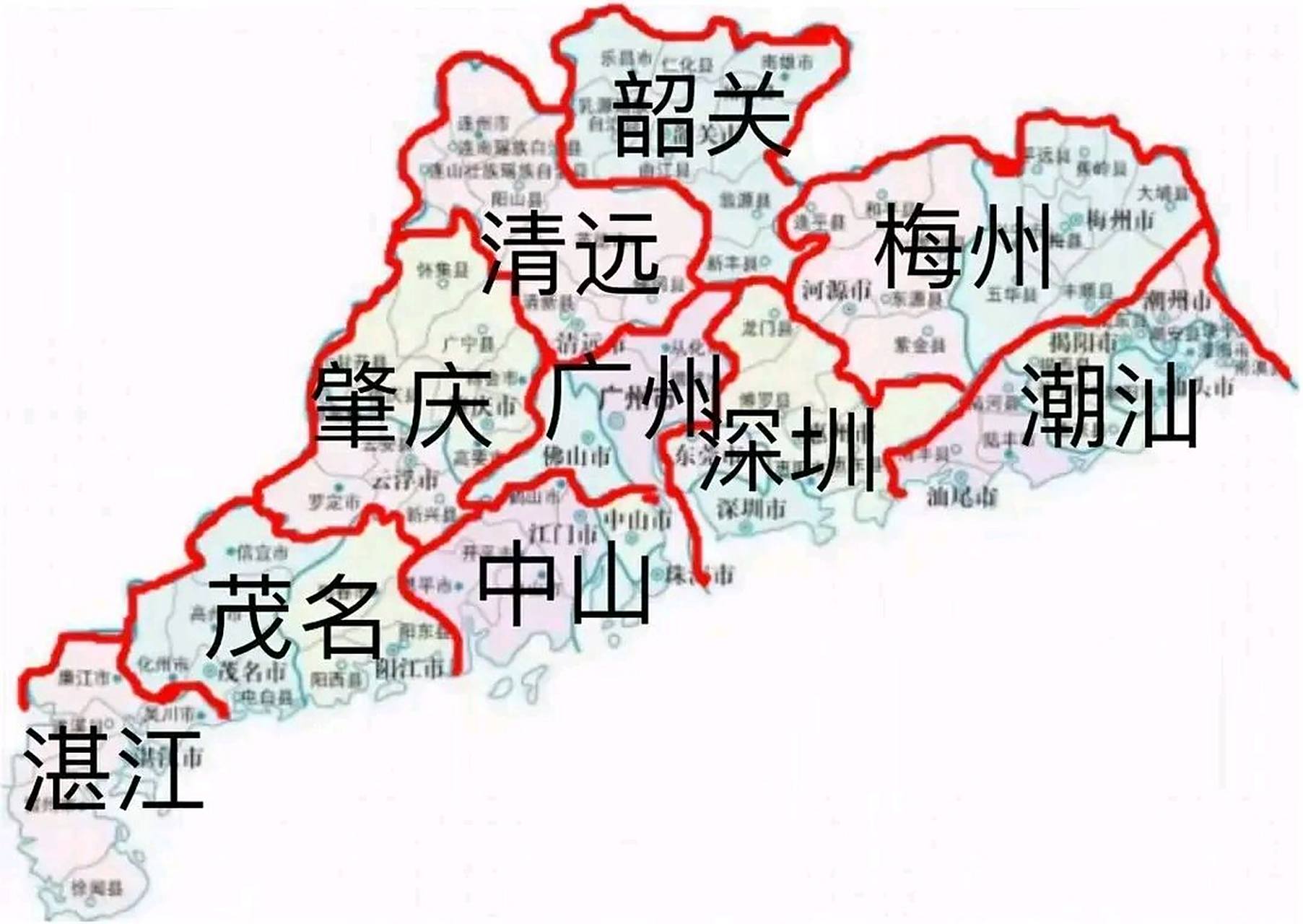 广东行政区划设想示意图