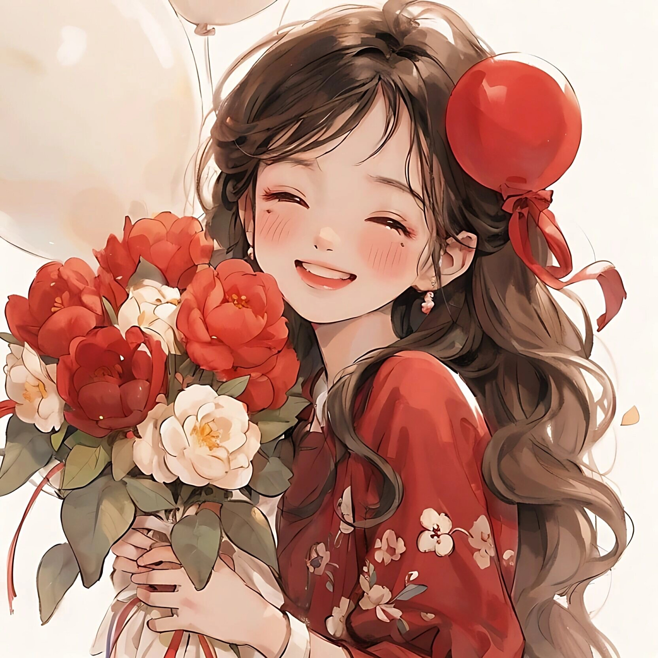 愿你的生活像红玫瑰花一样热情似火!#女生头像