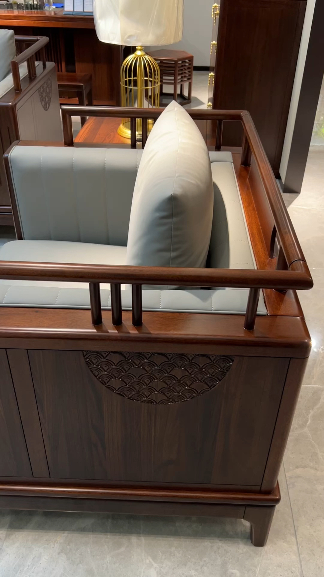 新中式家具 #乌金木沙发