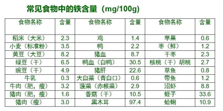 贫血的人可以吃什么东西来获得推荐的铁摄入量?