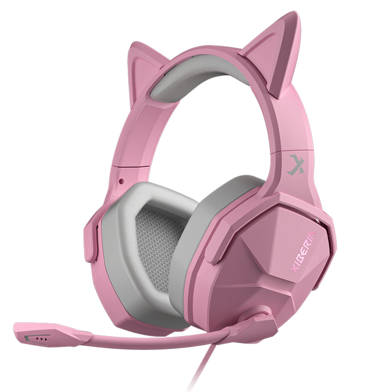 西伯利亚(xiberia)v13u粉色猫耳游戏耳机头戴式有线7.