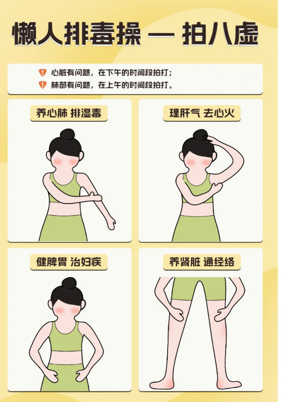 里,人体的凹陷处是十分容易遭遇寒邪入侵的,所以我们要经常拍打八虛