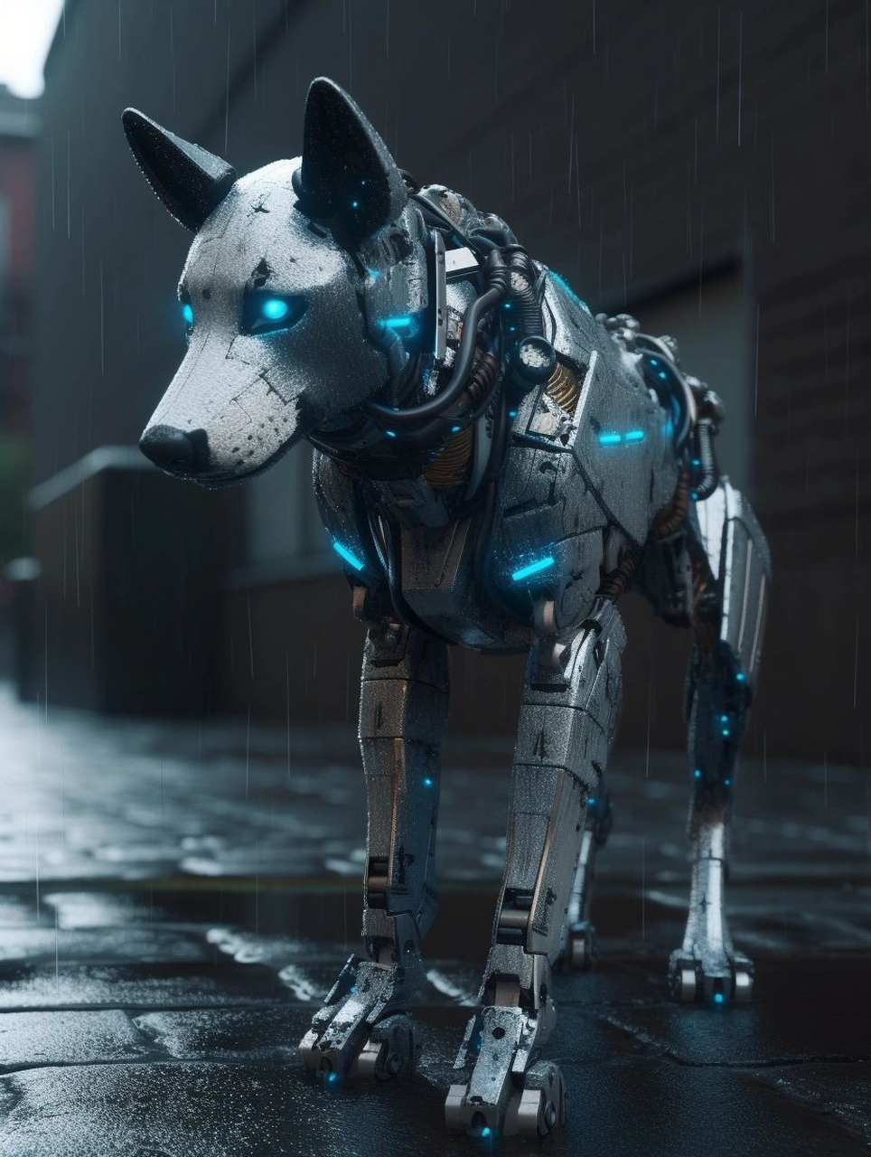 mj 制作 【机器狗,西伯利亚雪橇犬】|||ai元年赛博机械狗#ai绘画