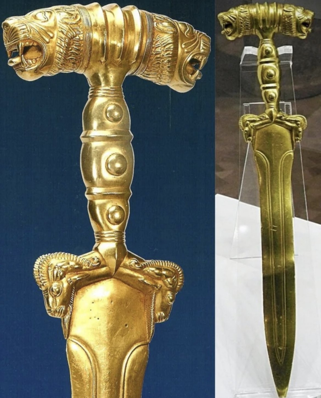 这把波斯黄金匕首属于阿契美尼德时代.公元前 550-330 年.