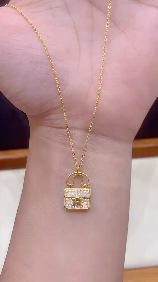 爱马仕 黄金包包钻石项链#项链#高端轻奢饰品#同城-度小视