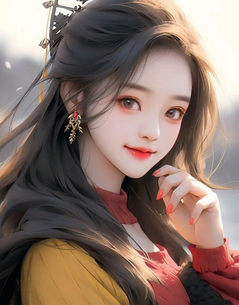 插画古风新颖女生头像  太美了!