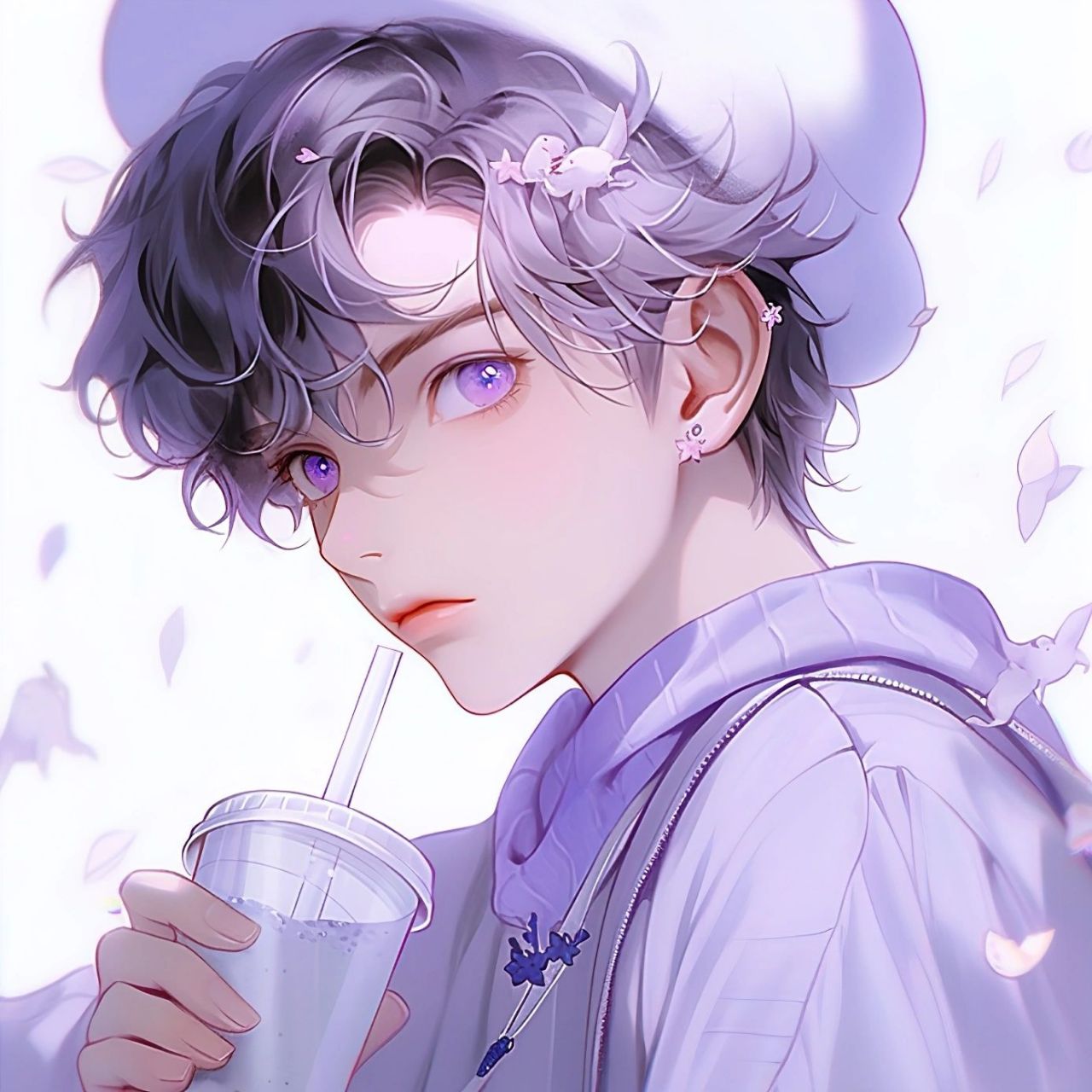 紫色系情侣头像男生版#头像# #素材