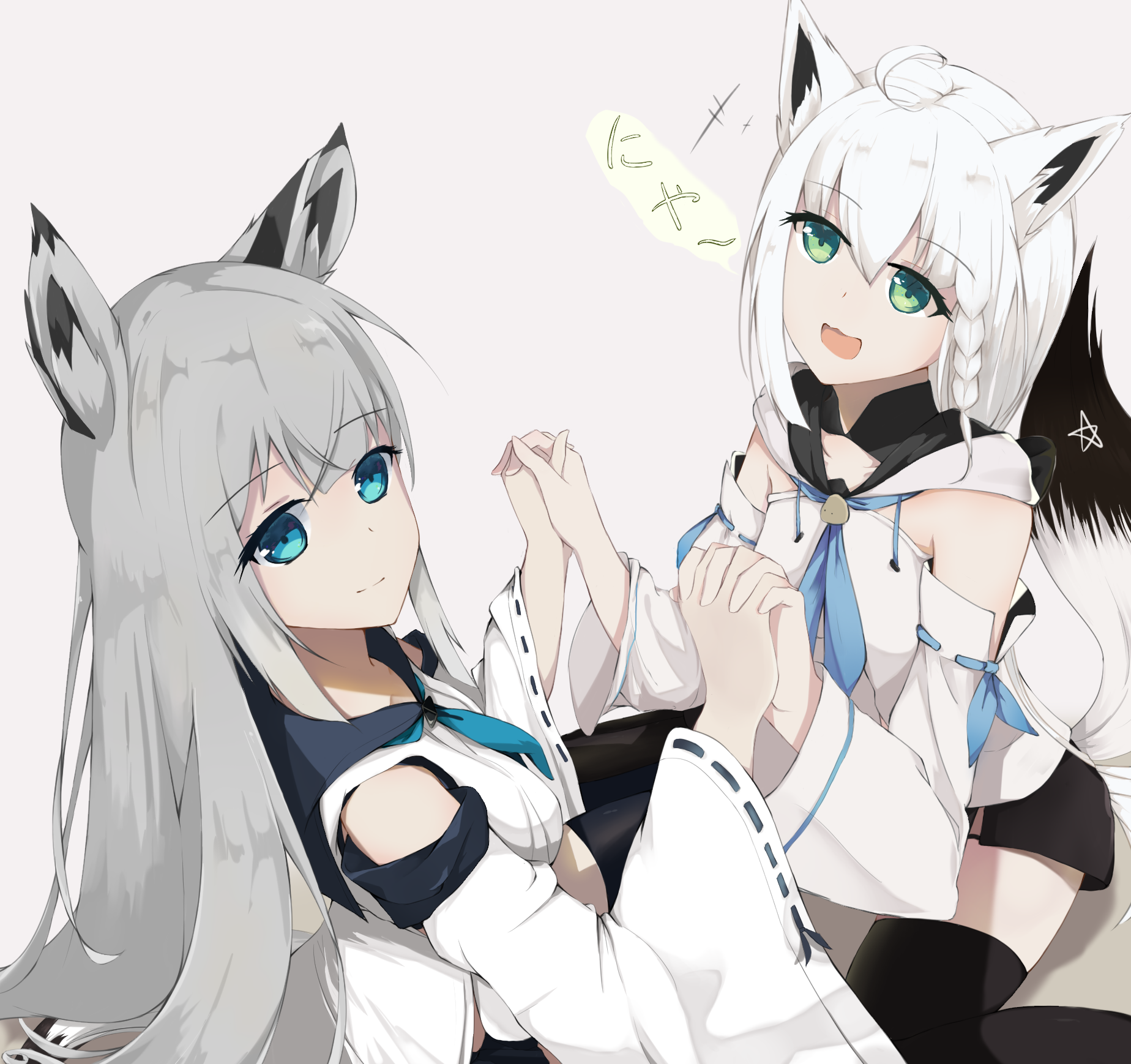 有时候真的如果不是毛色,江风和狐狸"白上吹雪"是真分不清楚