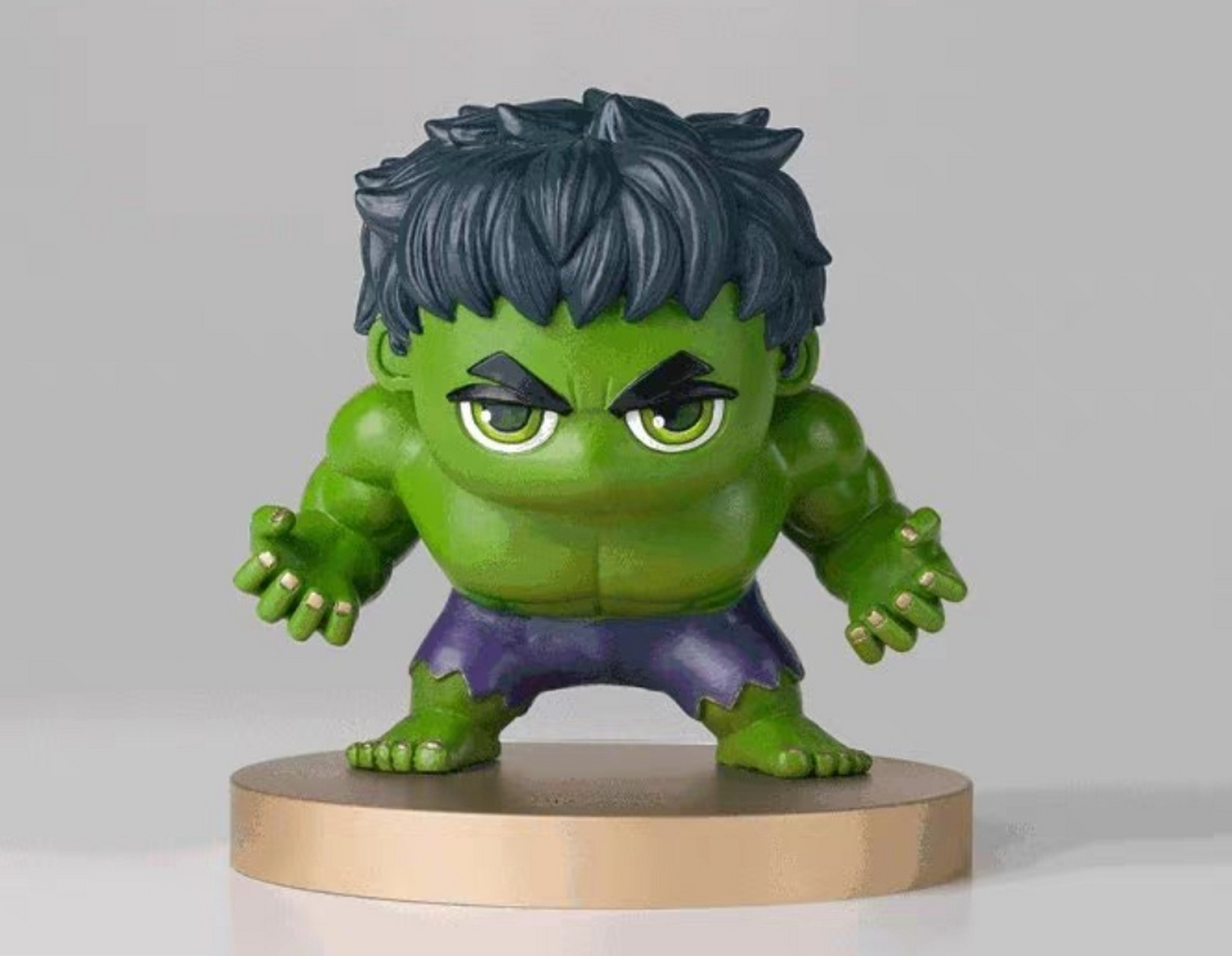 全铜q版漫威复仇者联盟3钢铁蜘蛛侠绿巨人模型公仔手办摆件玩具!