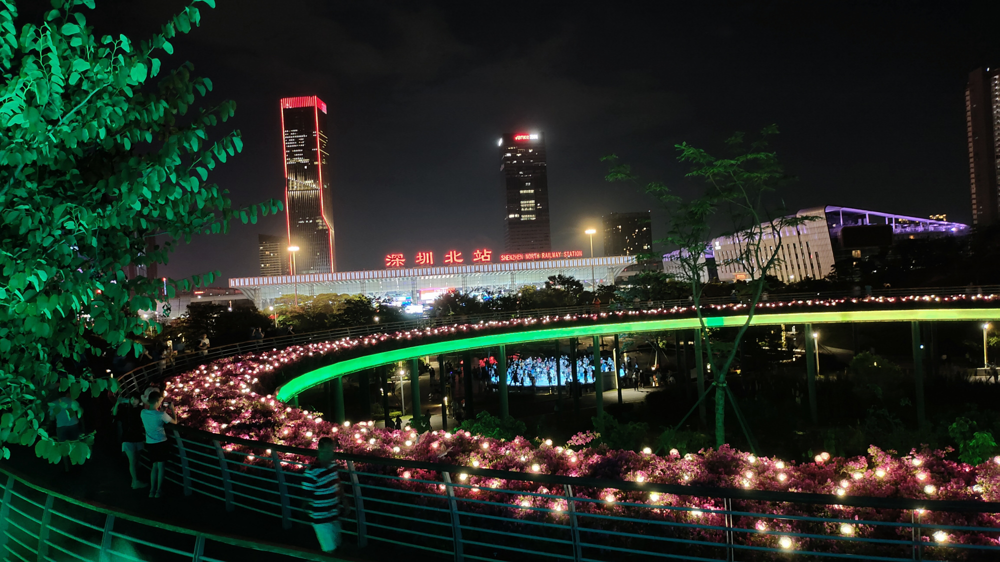 深圳北站中心公园,夜景美伦美焕太美了!