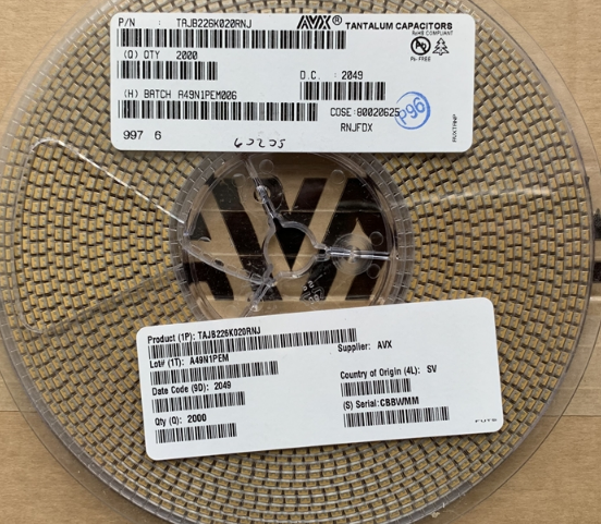 kyocera-avx京瓷贴片钽电容 22uf 20v ±10% 3528 tajb226k020rnj