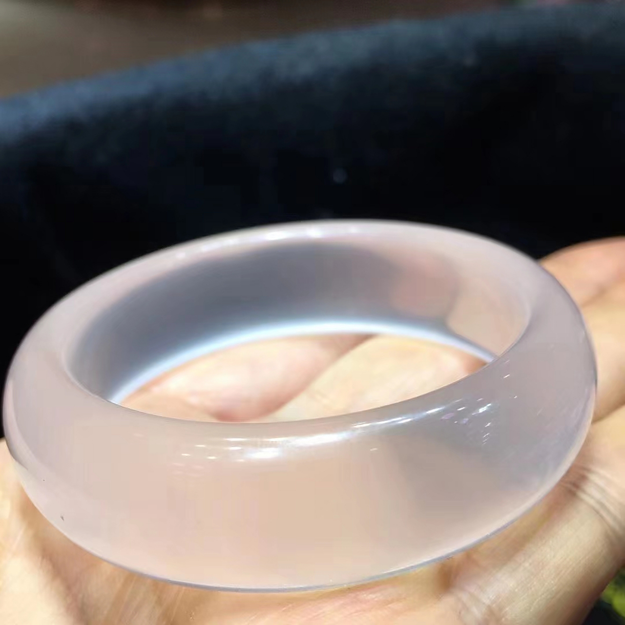 天然冰粉  雾蒙蒙的冰晶手镯 晶体通透无棉#粉水晶手镯