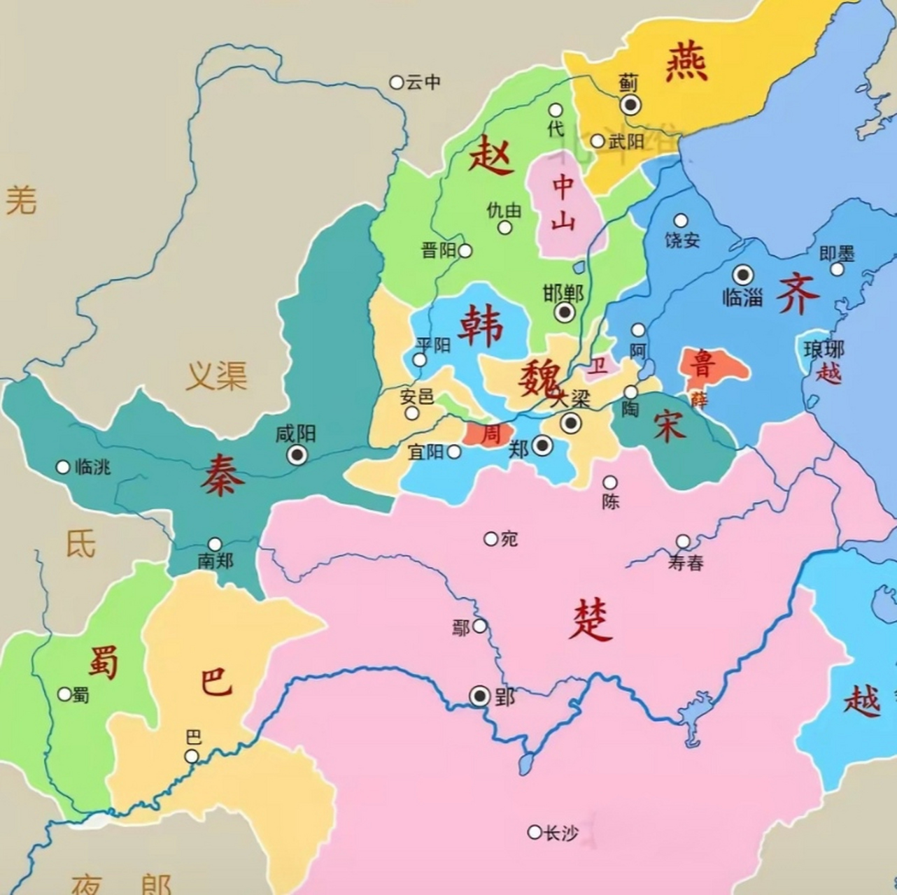 秦灭六国版图地图图片