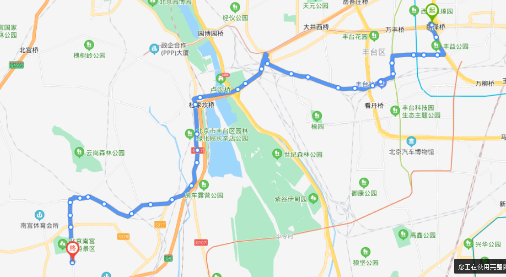 北京丰台火车站途经公交车路线乘坐点及其运行时间