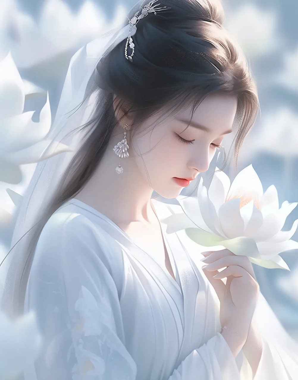 清冷色系白衣仙子头像 ,白色真的很美啊,老婆是什么?