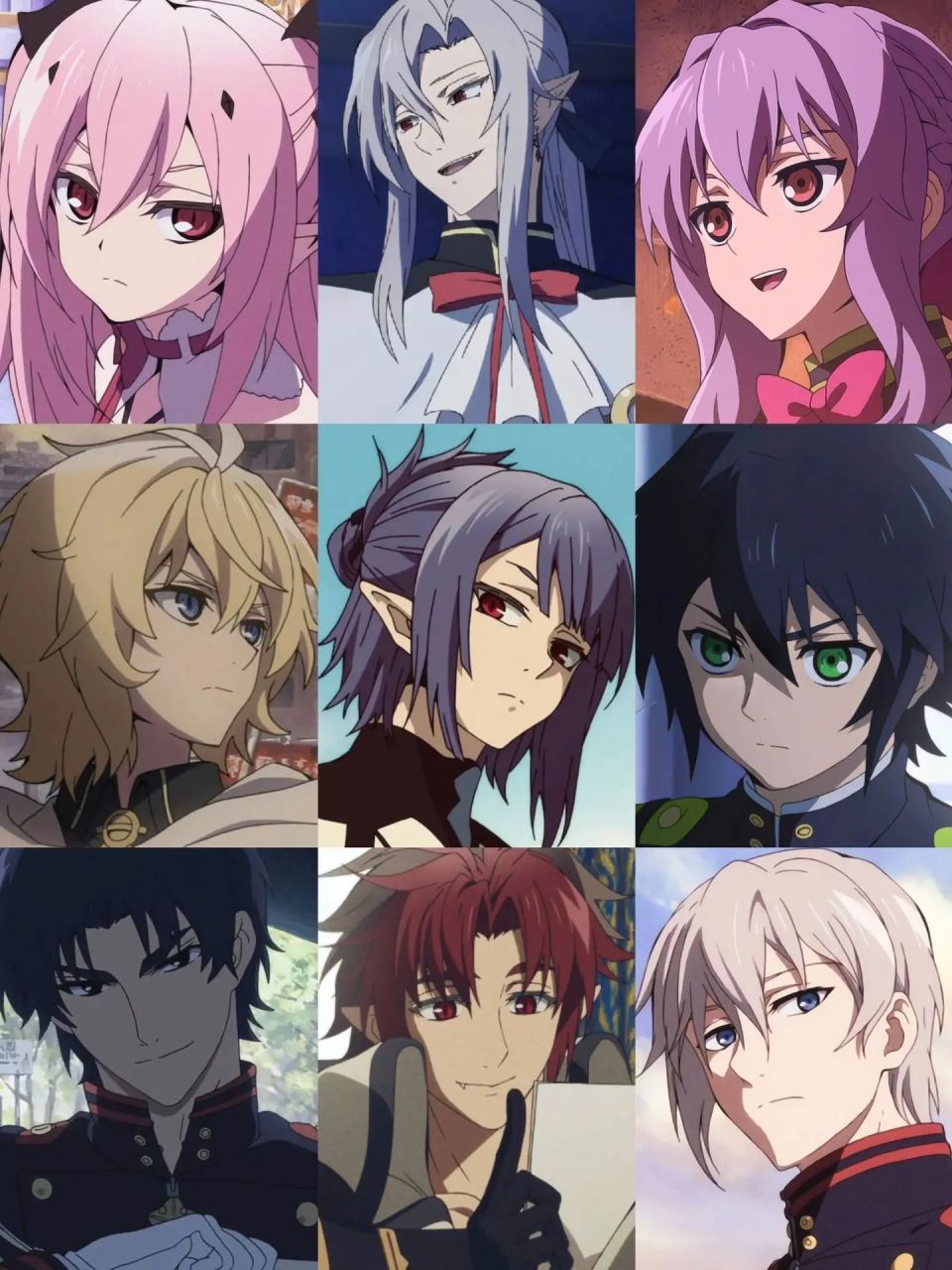 终结的炽天使,这九个你最喜欢哪个呢?