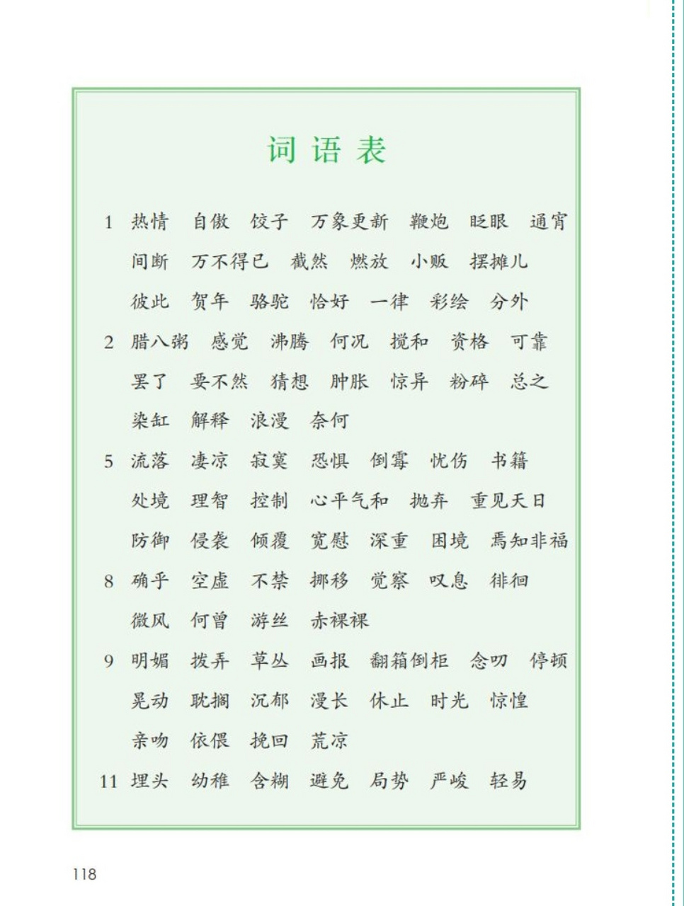 六年级语文下册生字表