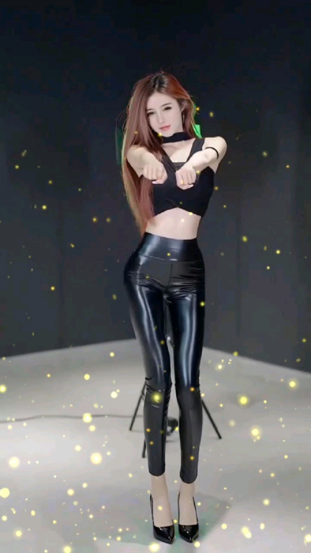 皮裤摇 颜值美女