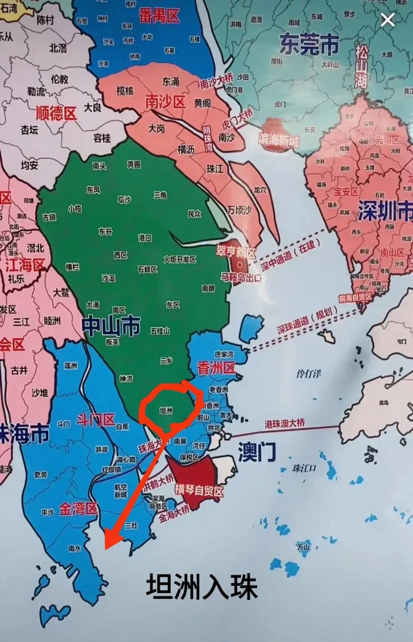 坦洲入珠是盘活珠海全市发展的关系