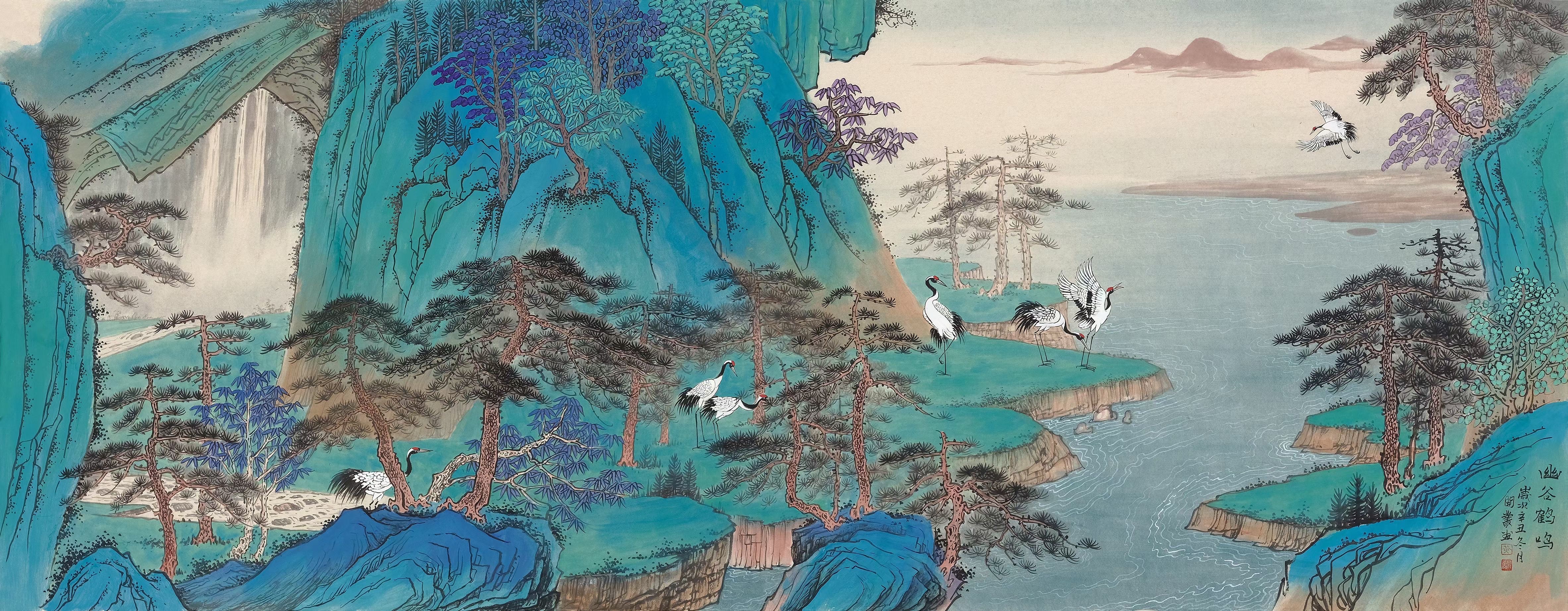 黄开丛山水画笔墨细腻,山川秀美意境深邃