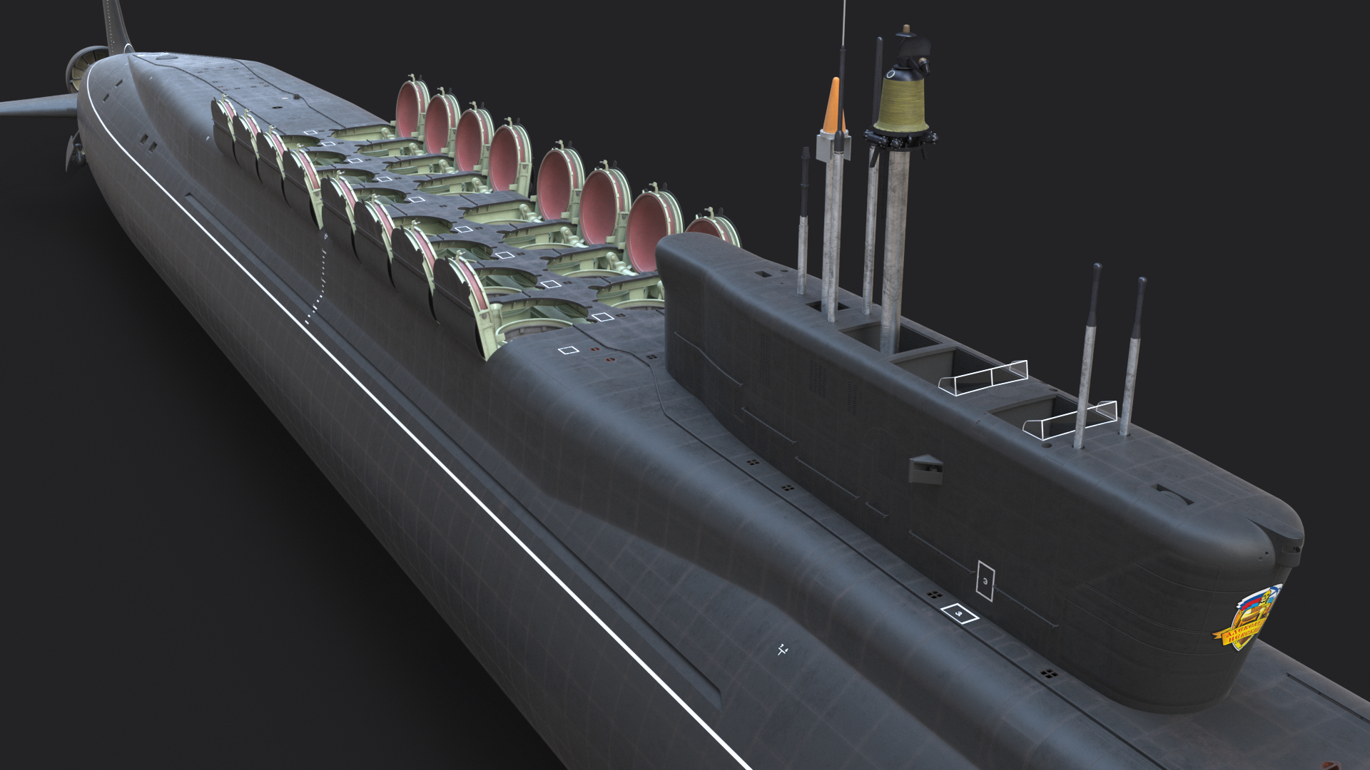 建模欣赏:俄罗斯955型北风之神级战略导弹核潜艇