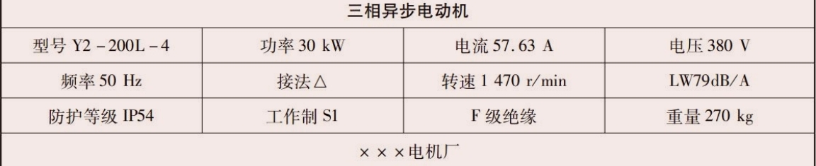 三相异步电动机的铭牌