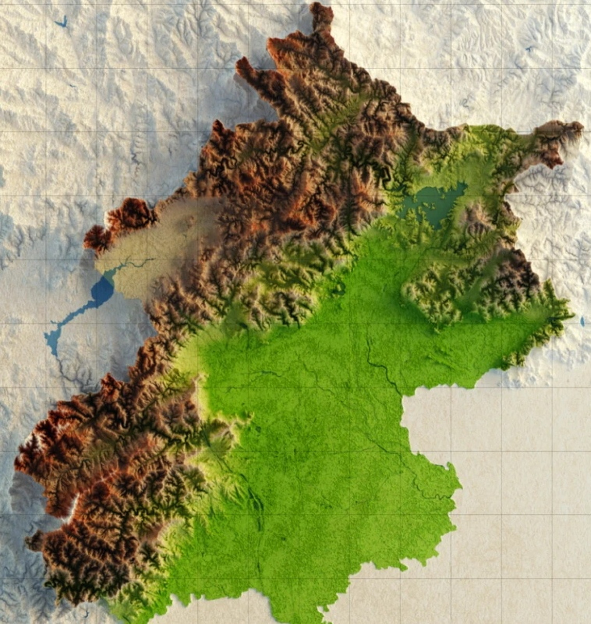 从北京3d地形图中可以看出,北京地势西高东低,北部和西部以山地为主