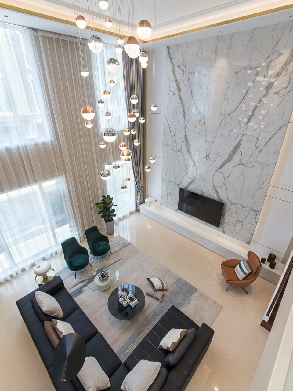 500㎡现代风别墅挑空客厅,不受欢迎没道理 面积:500㎡ 风格:现代 现代