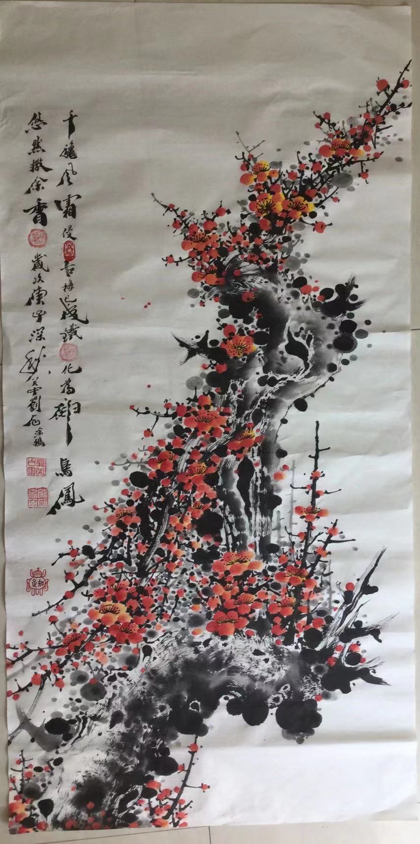 关中刘石画梅作品赏晰