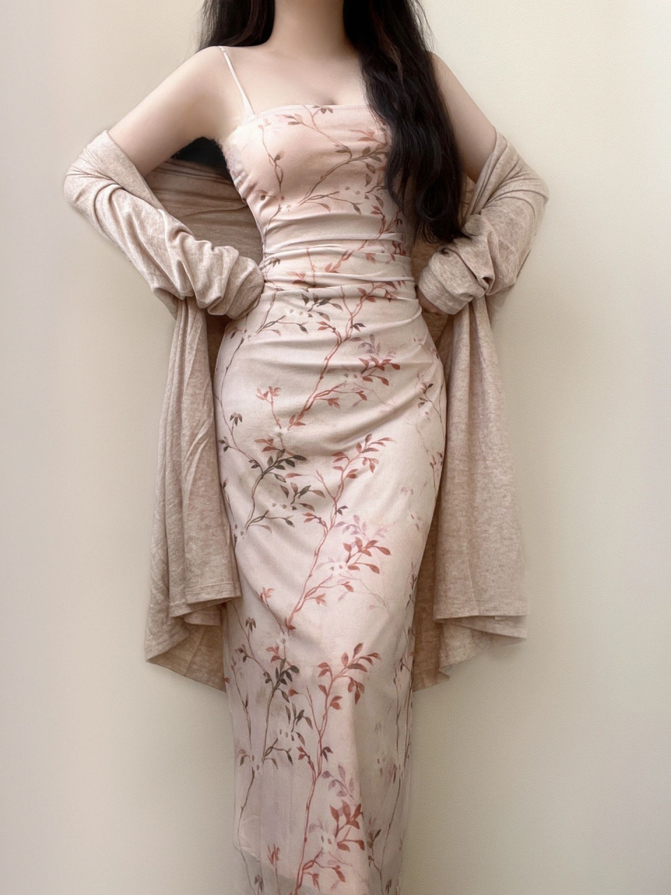 微胖新中式穿搭～好温柔! 姐妹们!新中式风长裙好好看!