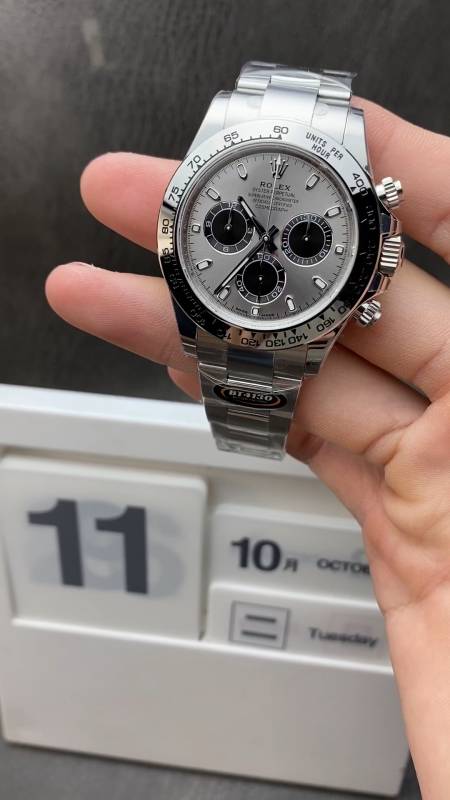 劳力士光圈灰钢迪腕表,颜值超高上手一刻尽显时髦风采美感-度小视