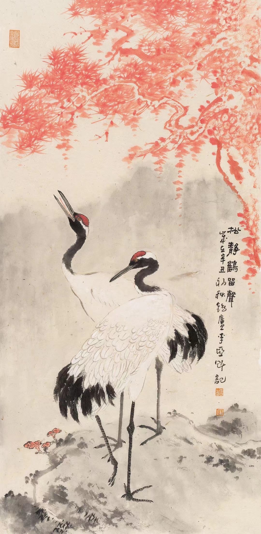 李亚国画鹤,朱非书法,魏道武国画荷花作品集