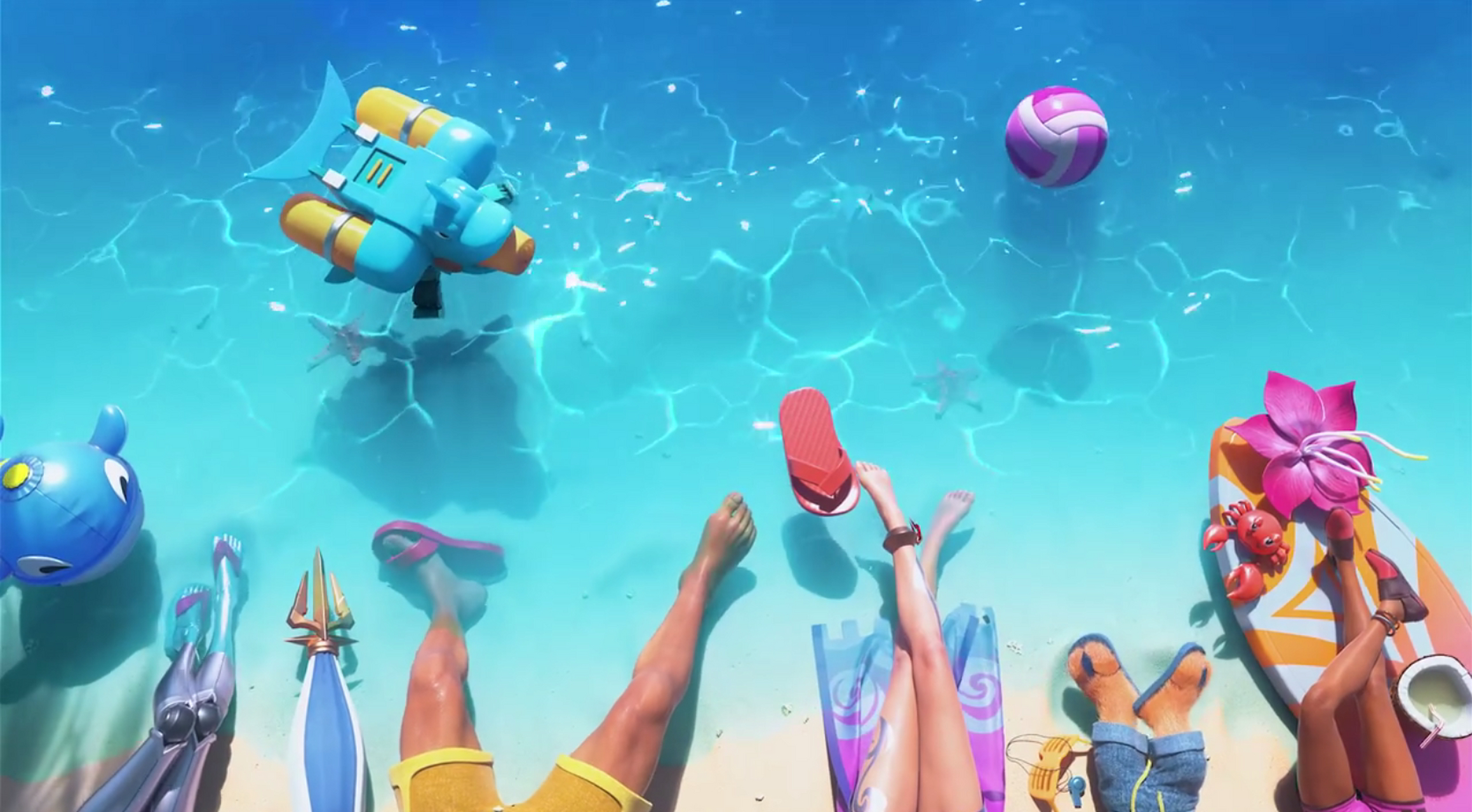 英雄联盟# 2020泳池派对预热预告 看腿识英雄?[期待]希望有阿狸