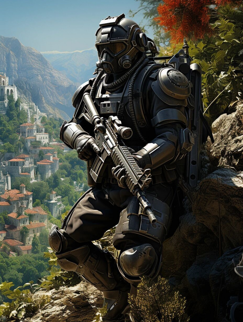 全副武装的雇佣兵造型